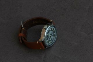Vintage Chronograph Pocket Watch Movement Minerva Blacl Dial