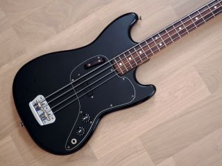 1977 Fender Musicmaster Bass Vintage Short Scale Bass Black W/ Novak Pickups X2
