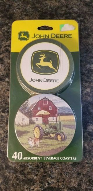 Nos John Deere 40 Pack Absorbent Beverage Coasters