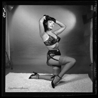 Bettie Page 1954 Camera Negative Bunny Yeager Silk Stockings & Garters 2