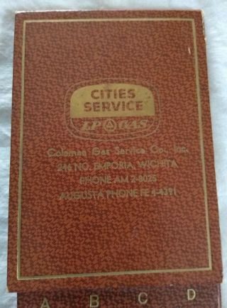 1950s - 60s CITIES SERVICE Dealership ADDRESS BOOK.  Augusta,  Kansas 2