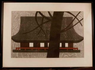 Vintage Rare Kiyoshi Saito Signed Mid 20th C Woodblock Print Self Carved Printed