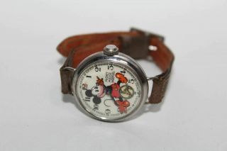 Ingersoll English No 2 Mickey Mouse 1936 Vintage Wrist Watch Rare Collectible