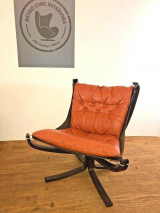Vintage Retro Sigurd Ressell Leather Low Back Falcon Chair 1960,  S