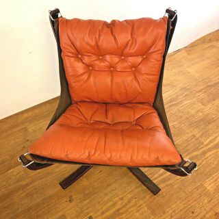 VINTAGE RETRO SIGURD RESSELL LEATHER LOW BACK FALCON CHAIR 1960,  s 2