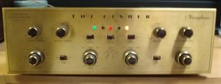 Vintage Fisher X202 Tube Stereo Amplifier Mostly Tubes Brass Face