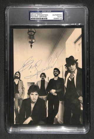 Bruce Springsteen " The Boss " Vintage 1970s Signed Autographed Photo Psa/dna Rare