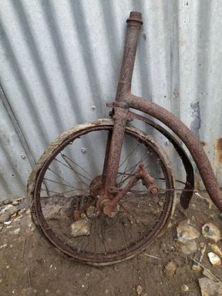 Vintage Antique Bike Bicycle 19th Century Frame front wheel pedal blacksmith mad 2