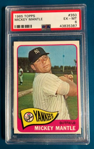 Mickey Mantle 1965 Topps Psa 6 (sgc ?) 65 350 Ex – Mt Iconic Vintage Baseball