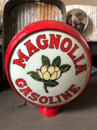Rare Vintage Magnolia Gas Pump Globe