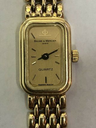 Baume & Mercier Geneve Swiss Quartz 14k Gold Vintage Ladies Watch / Gift For Her