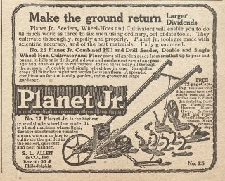 1920 Ad.  (xf11) S.  L.  Allen Co.  Phil. ,  Pa.  Planet Jr.  No.  25 Cultivator And Seeder