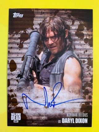 The Walking Dead Season 6 Autograph Card Norman Reedus As Daryl Dixon Mud 39/50