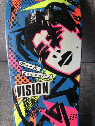 Vintage OG 1985 Vision Mark Gonzales Skateboard Deck Rare Blue Dip Hosoi Powell 3