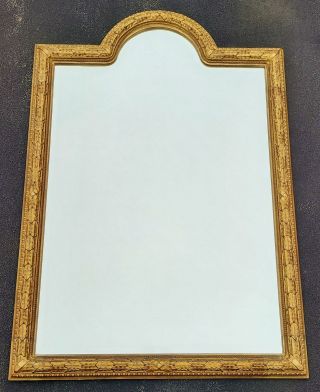 Monumental French Vintage 20th C Classical Style Carved Gilt Wood Mirror 69 " X48 "