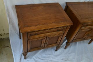 Vintage Pair Mid Century White Furniture Co.  Butternut Solid Night Stands 3