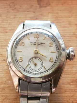 Rare Vintage Rolex Oyster Perpetual Bubble Back 1947 Running