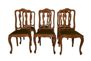 Vintage French Louis Xv Dining Chairs,  Set Of Six,  1940 