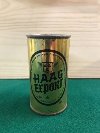 Rare Vintage Haag Export Flat Top Beer Can,  Ingwiller,  Alsace,  France