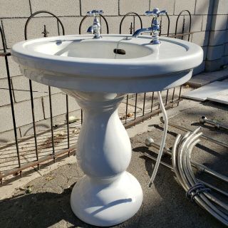 Antique Pedestal Sink,  Vintage Mae West