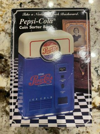 Pepsi 1996 Collectible Retro Vending Machine7 " Coin Sorter Bank