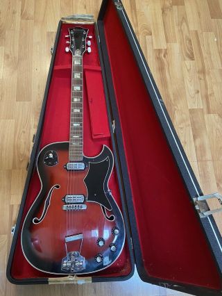 Rare Vintage 1960’s Panaramic Electric Guitar Crucianell Elite Vox Italian Italy