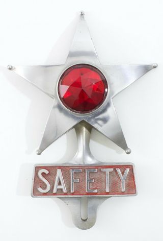 Safety Star Vintage Authentic License Plate Topper San Jose Nat 