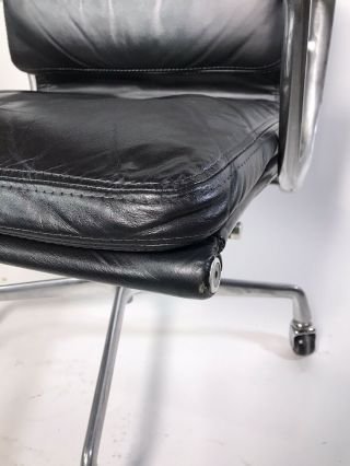 HERMAN MILLER EAMES ALUMINUM GROUP MANAGEMENT CHAIR BLACK LEATHER (2 avail) 3