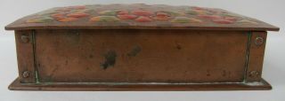 Vintage Arts & Crafts Era Hammered Copper Enamel Box 3