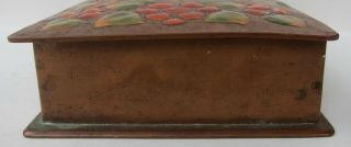 Vintage Arts & Crafts Era Hammered Copper Enamel Box 6
