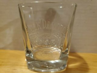 Jack Daniels Whiskey Old No.  7 Brand Square On The Rocks Whiskey Glass 3.  5”