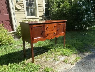 Vintage J L Treharn Cherry Hand Crafted Hunt Board Or Sideboard Youngstown Ohio
