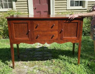 Vintage J L Treharn cherry hand crafted hunt board or sideboard Youngstown Ohio 6