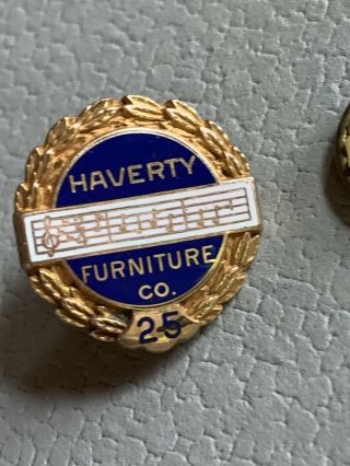 HAVERTY ' S FURNITURE CO CHARLESTON & COLUMBIA SC 10K GF Collectible Pin 25 Years 2