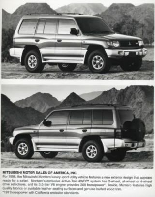 1998 Mitsubishi Montero Press Photo And Sales Release