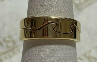 Vintage Set 2 Georg Jensen 18k Yellow Gold Puzzle Bands Fusion Rings,  Size 6.  25