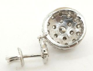 Vintage heavy 14K WG 2.  62CT diamond cluster drop dangle earrings w/ screw backs 6