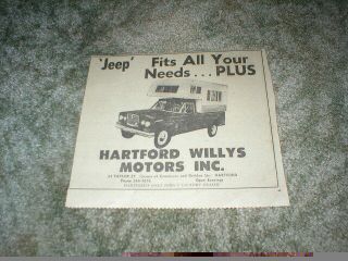 1969 Jeep Pickup Truck Newspaper Ad 4 Wheel Drive,  Hartford Willys