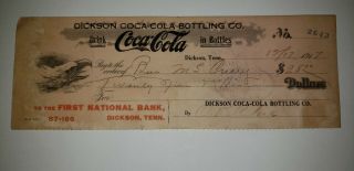 Dickson Coca - Cola 1915 And 1917 Canceled Checks