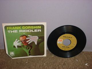 The Riddler By Frank Gorshin 45 W Picture Sleeve