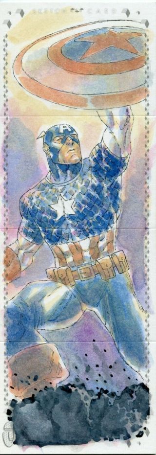 2017 Marvel Premier Quad Sketch Card - Agus Sumantri - Captain America