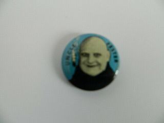 Vintage Addams Family Uncle Fester Button Pin 7/8”