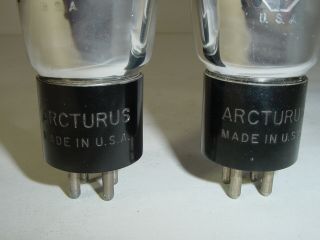 2 Vintage Arcturus 2A3 Mono Plate Spring Top Engraved Base Matched Amp Tube Pair 2