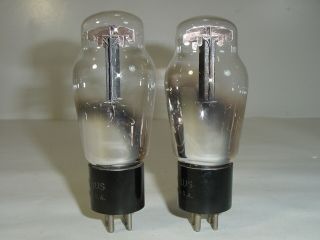 2 Vintage Arcturus 2A3 Mono Plate Spring Top Engraved Base Matched Amp Tube Pair 5