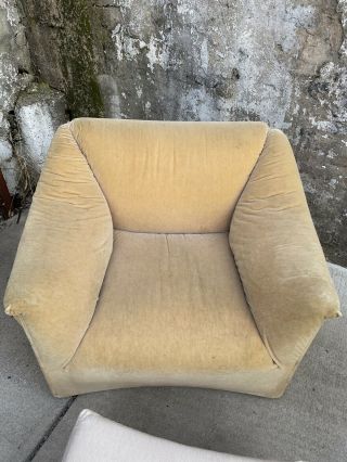 Vintage Mid Century Modern Ligne Roset Sofa Chair & Ottoman Lounge 3