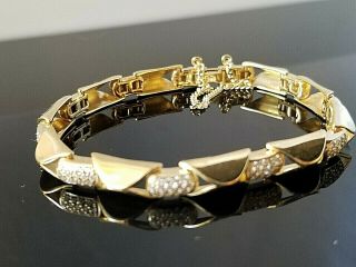 . 90tcw Vintage Fashion Round Vs Diamond Tennis Bracelet 14k Yellow Gold 7 "