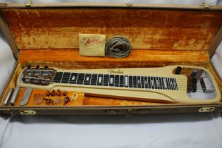 Vintage Fender Lap/console Six String Steel Guitar With Case 7512