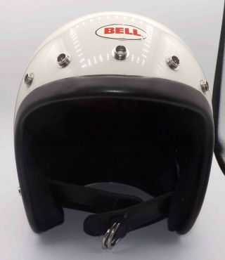 Vintage White 1980 Bell Magnum Iii Professional Motorcycle Helmet Racing Snell