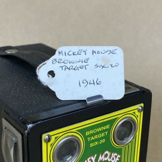 Kodak Brownie Target Six - 20 Mickey Mouse Model 1946 Vintage Black Box Camera 2