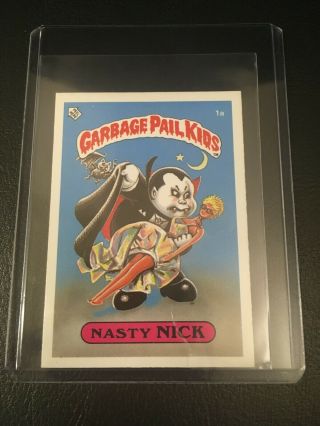1985 Topps Garbage Pail Kids Mini 1a Nasty Nick. .